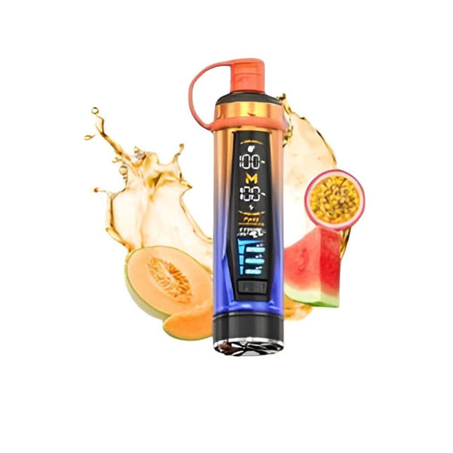 Mosmo Storm GT 35K Triple Melon disposable vape pen with 35,000 puffs and 30mg salt nicotine, featuring vibrant melon flavor.