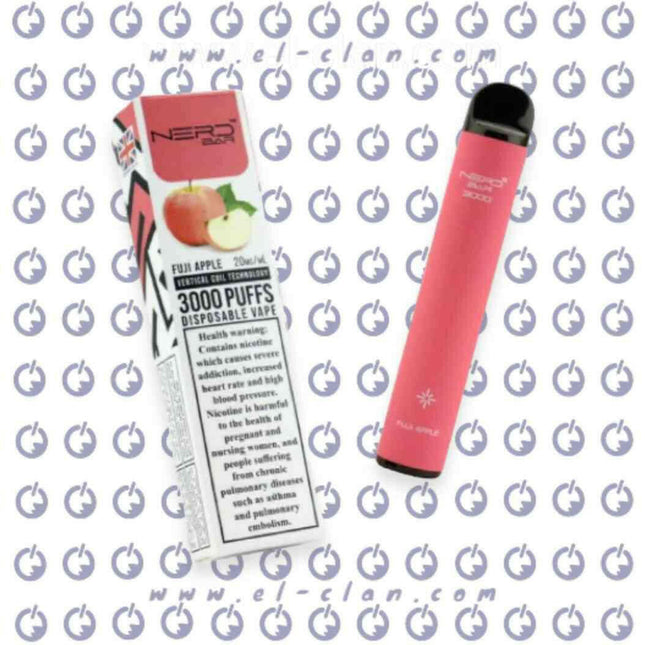 Nerd Bar Fuji Apple disposable تفاح - Puff EGY -  الكلان فيب el-clan.