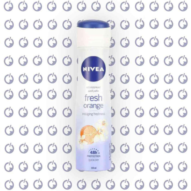Nivea Fresh Orange body spray in 150ml bottle, featuring a vibrant orange scent and refreshing fragrance.