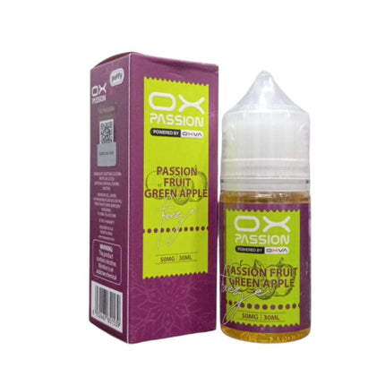 OX Passion SaltNic Super Cool Passion Fruit Green Apple باشون فروت تفاح اخضر ساقع