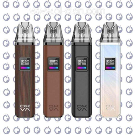 Oxva Xlim Pro Pod in brown leather, a compact vape device with sleek design and ergonomic grip from OXVA.