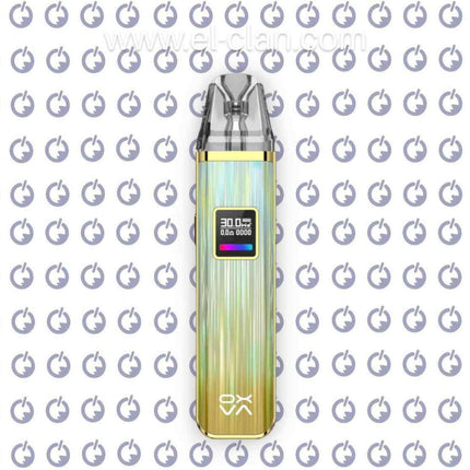 Oxva Xlim Pro Pod in brown leather, showcasing compact design and hardware features of the OXVA vaping device.