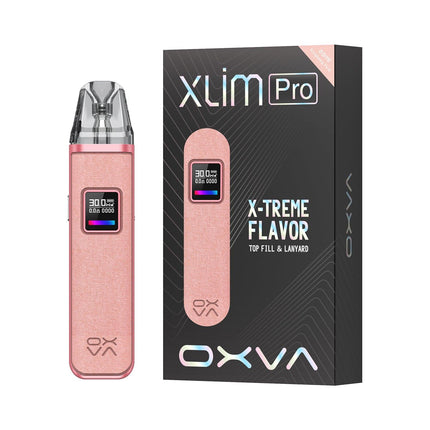 Oxva Xlim Pro Pod in brown leather, a sleek vape hardware device with a compact, stylish design.