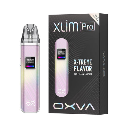 Oxva Xlim Pro Pod in brown leather, showcasing sleek design and compact size for vaping convenience.