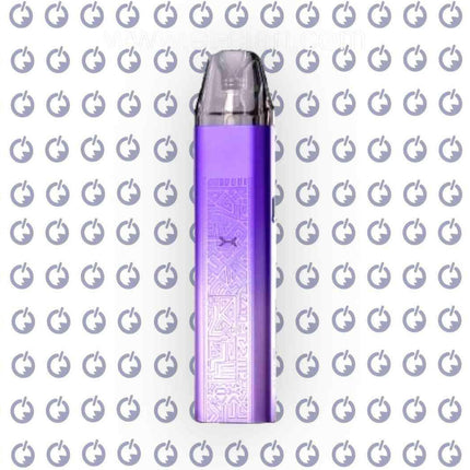 OXVA Xlim SE Pod in purple and silver, showcasing sleek design and compact size for portable vaping.