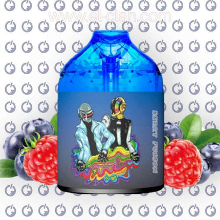 R&M Dazzle Berry Fusion disposable vape with cherry flavor, 9000 puffs, salt nic, in a sleek design.