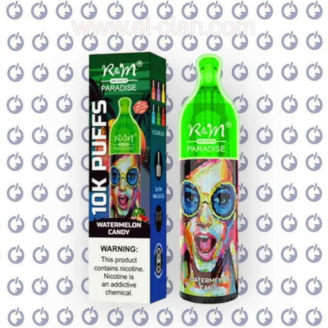 R and M Paradise Watermelon Candy disposable حلوى بطيخ - RandM Dazzle -  الكلان فيب el-clan.