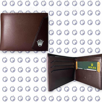 Grey Rolex wallet for men, showcasing a sleek design and premium craftsmanship.