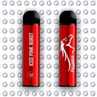 Sinbad Rahawan Iced Pink Burst disposable vape with pink and white design, featuring fruity flavor and compact portable style.