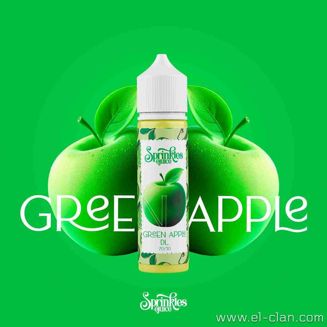 سبرينكلز تفاح أخضر فيب ليكويد محلي من ماركة Sprinkles E-juice، زجاجة 100مل بنكهة التفاح الأخضر مع نسبة نيكوتين 3.