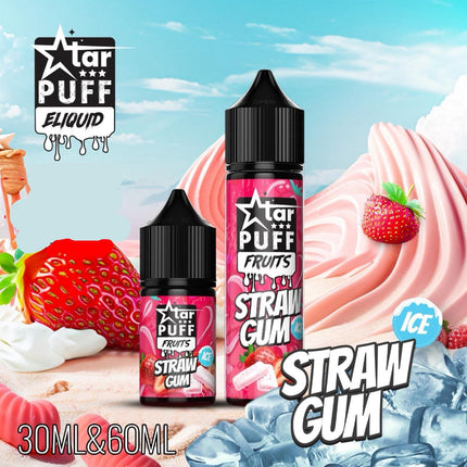 Star Puff Straw Gum Ice لبان فراولة ساقع