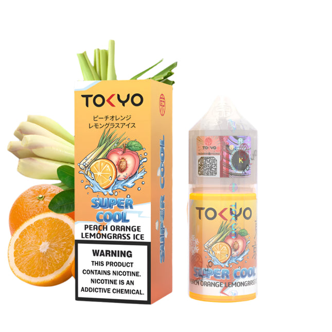 Tokyo SaltNic Super Cool Peach Orange Lemongrass Ice خوخ برتقال ليمون ساقع