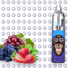 RandM Dazzle Tornado 7K Strawberry Grape disposable vape with 7000 puffs and 50 salt nicotine, featuring strawberry and grape flavors.