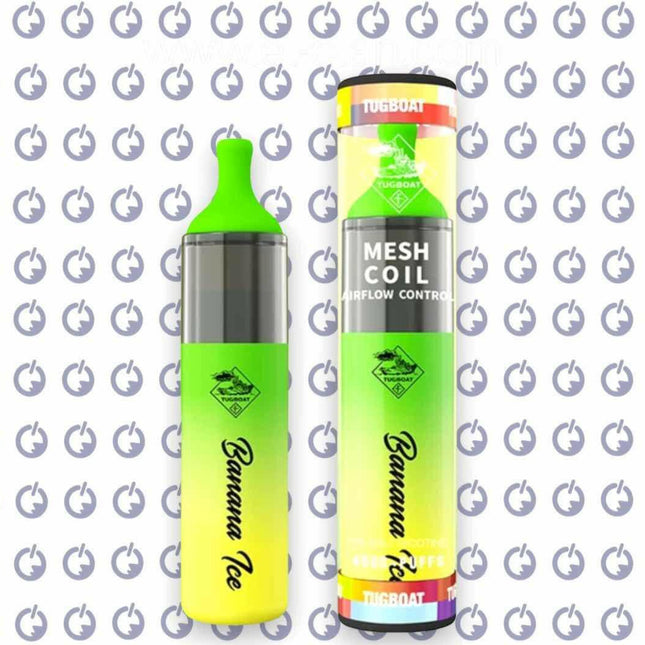 Tugboat Evo Banana Ice disposable 🍌 موز ساقع - Tugboat disposable -  الكلان فيب el-clan.