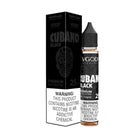VGOD SaltNic Black Cubano e-liquid for vaping, 30ml bottle with black packaging, smooth tobacco flavor, SaltNic nicotine salt formula