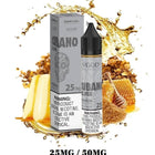 VGOD SaltNic Silver cigar-shaped vape liquid bottle, 30ml, imported nicotine salt e-liquid with sleek silver design.