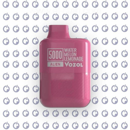 Vozol Alien 5000 Watermelon Lemonade disposable vape pen with watermelon and lemon flavor, 5000 puffs, salt nic, in a sleek design.