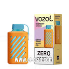 Vozol Gear 10K Raspberry Tangerine disposable vape in bright orange and red, with sleek design and flavor label visible.