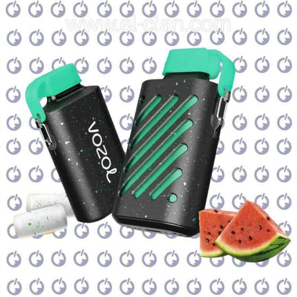 Vozol Gear 10K Watermelon Bubble Gum disposable vape with watermelon flavor, 10,000 puffs, in a sleek vape device.