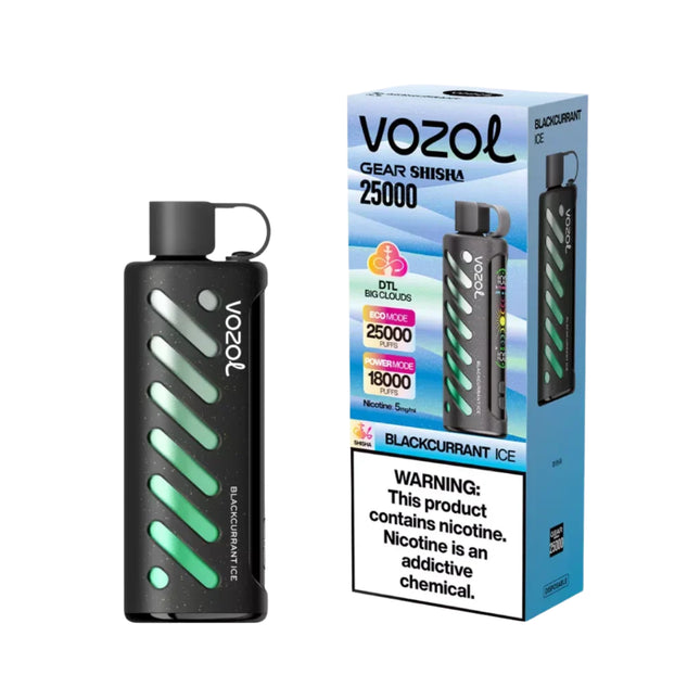 Vozol Gear Shisha 25k Blackcurrant Ice disposable Grape