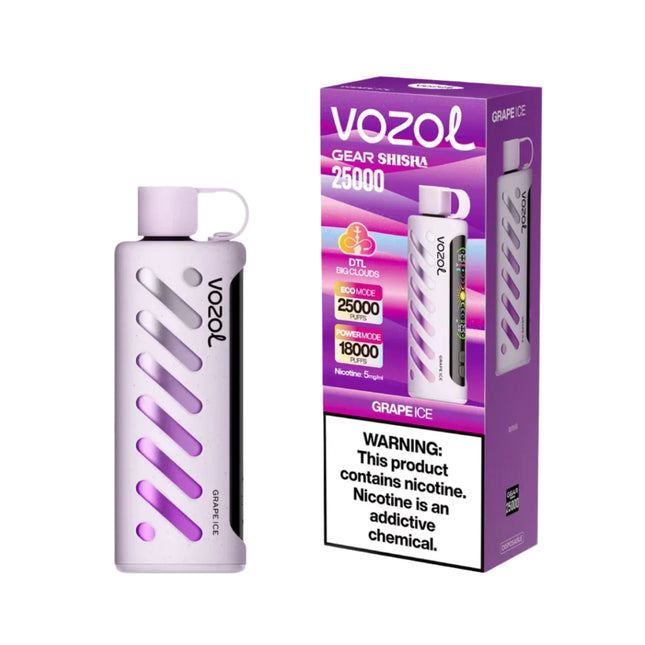 Vozol Gear Shisha 25K Grape Ice disposable عنب ساقع