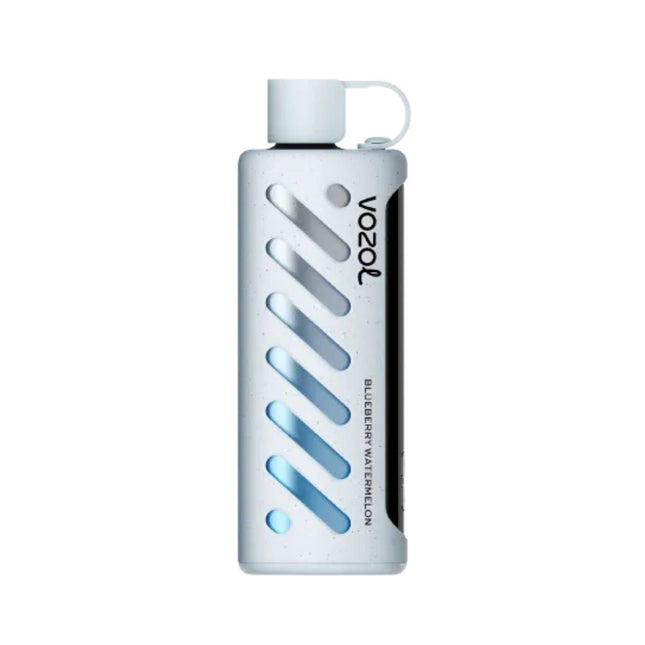 فيب Vozol Gear Shisha 25K بنكهة توت بطيخ أزرق، جهاز ديسبوسبل بمدة استهلاك طويلة ونكهات منعشة.