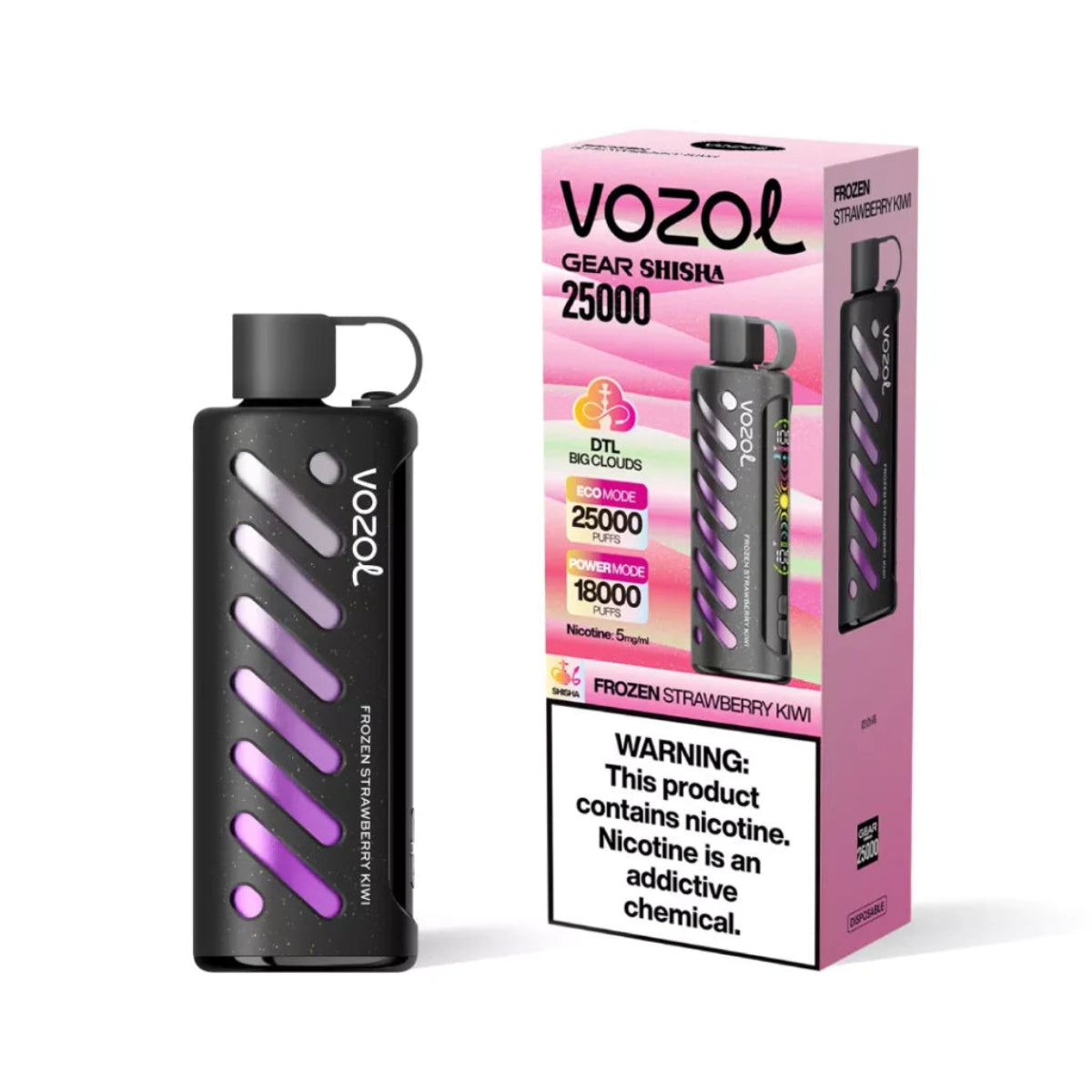 Vozol Gear Shisha 25k Frozen Strawberry Kiwi disposable – الكلان فيب