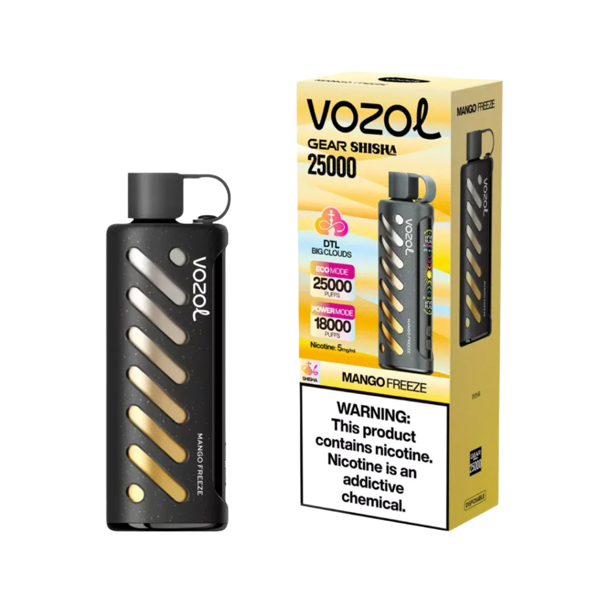 Vozol Gear Shisha 25k Mango Freeze disposable mango shisha – الكلان فيب