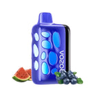 Vozol Rave 40k blueberry watermelon disposable vape pen with 40000 puffs and 50mg salt nicotine, in vibrant blue and green colors.