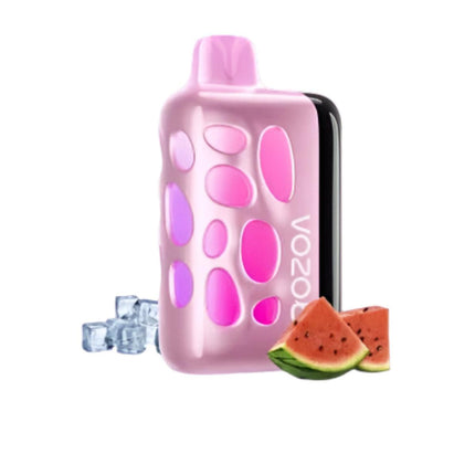 فيب Vozol Rave 40k بنكهة بطيخ ساقع، جهاز ديسبوسبل بطيخ بارد مع 40000 نفخة وصمغ ملح نيكوتين عالي الجودة