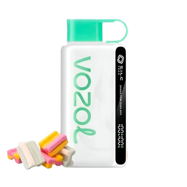 Vozol Star 12K Watermelon Bubble Gum disposable vape with 12,000 puffs, watermelon flavor, salt nicotine, in sleek design.