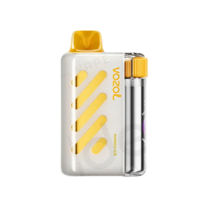 Vozol Vista 40K Mango Ice disposable vape pen with 40,000 puffs and 50mg salt nicotine, featuring a mango ice flavor.