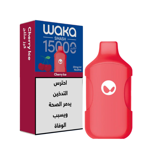سجائر إلكترونية ويكا سماش 15K بطعم كريز ساقع، فيب ديسبوسبل من ماركة ويكا، مع 15000 نفخة و20 ملح نيكوتين