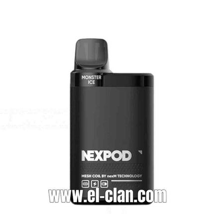 Wotofo Nexpod 5K Monster Ice disposable vape pen with 5000 puffs, featuring a cold soda flavor, in a sleek design.