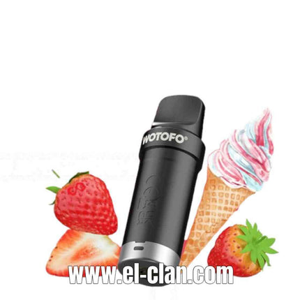 Wotofo Nexpod disposable vape cartridge with strawberry cone flavor, featuring salt nic for smooth vaping and up to 5000 puffs.