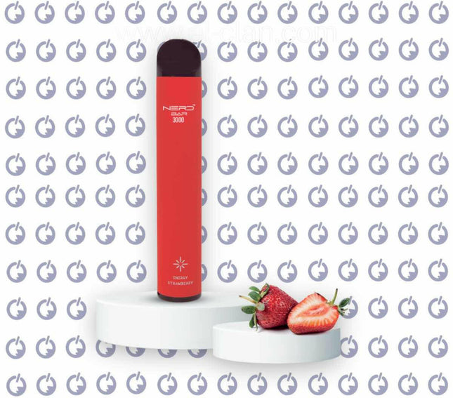 Nerd Bar Energy Strawberry disposable فراوله مشروب الطاقة - Puff EGY -  الكلان فيب.